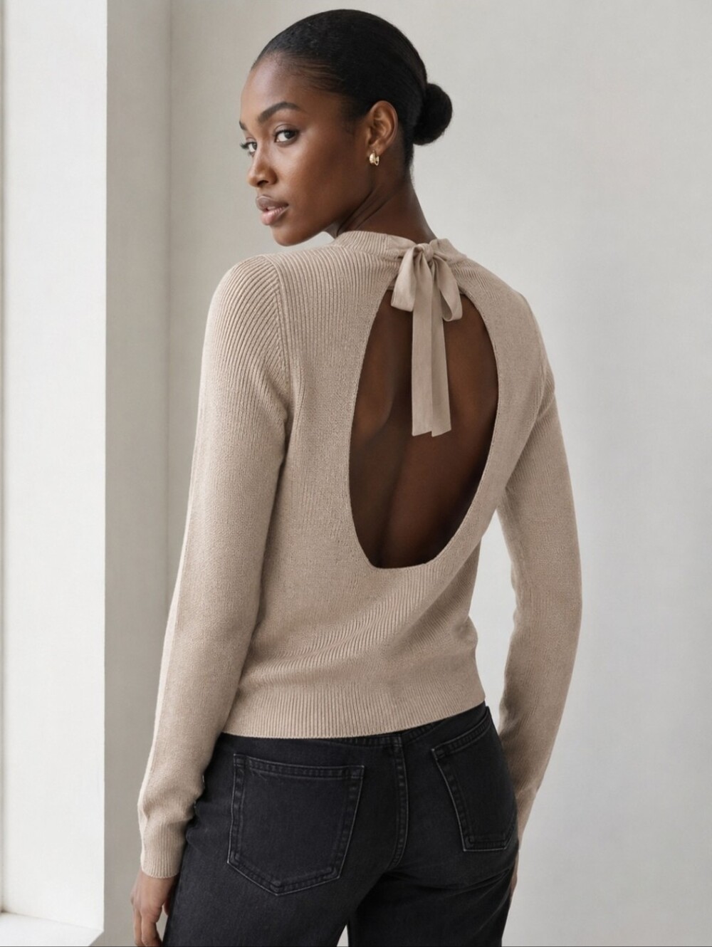 WILFRED Open-back Knit Sweater